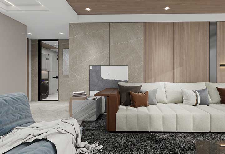 HS1230 - Neutral Stone Grain Luxury Vinyl Wall Panel (ROCOCO)